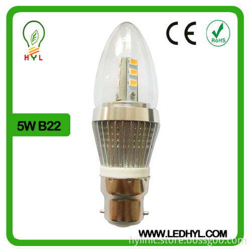 China manufacturer high lumen B22 5W candle light led